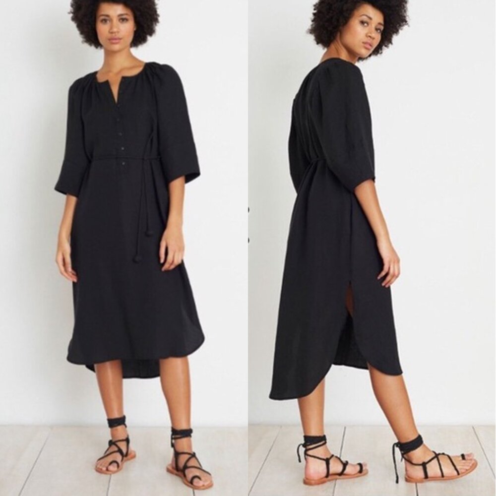 Apiece Apart Shimba Linen Tencel Midi Shirt Dress